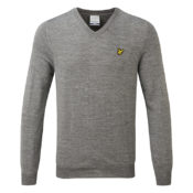 Lyle_Scott_SS19_V-Neck_Sweater_KN1040G-T28_Code_SWLYL019_Mid_Grey_Marl_Front